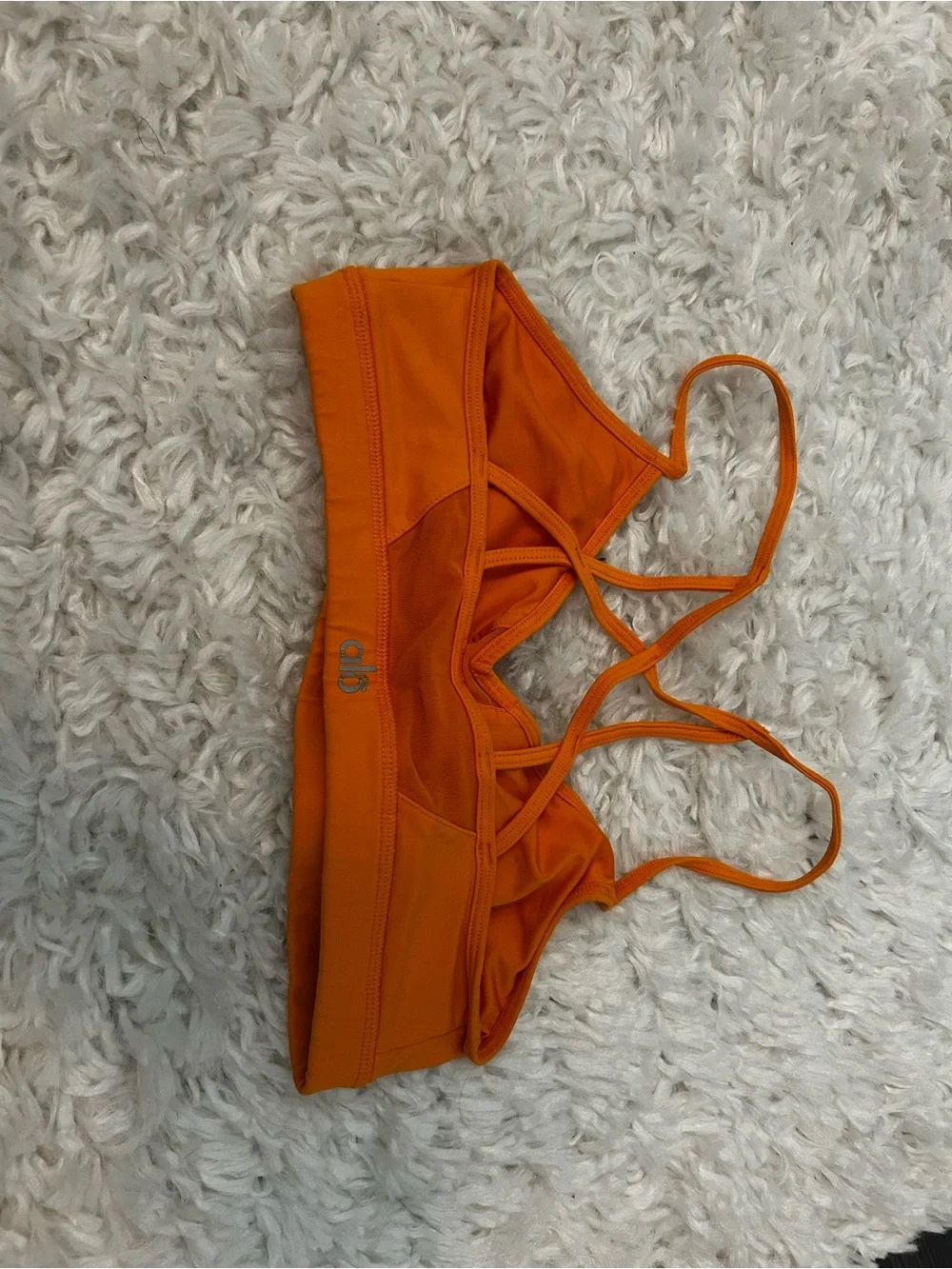 Women's Orange Strappy Sports Bra
